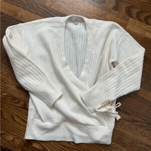 Loft white crossover sweater